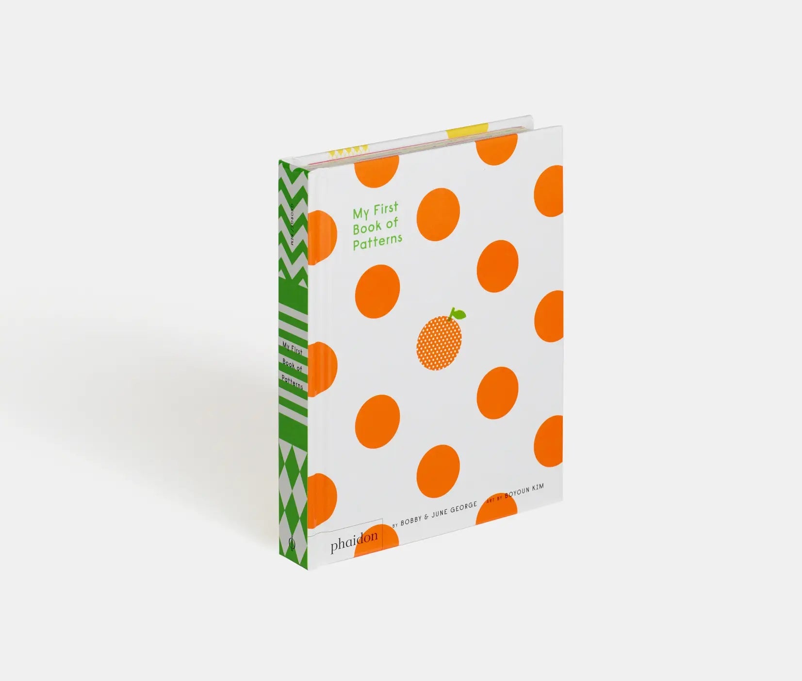 Book cover of My First Book of Patterns, colorful board book for toddlers introducing stripes, dots, plaids, and chevrons.