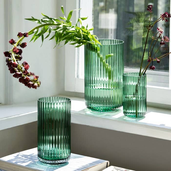 Grooved Glass Vase