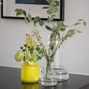 Holmegaard Flora Long Neck H12 glass vase, 4.7-inch mouth-blown design with long neck and spacious base by Louise Campbell.