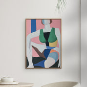 Poster & Frame Capacity Poster by Neuraland. 50 × 70 cm Scandinavian abstract art print with bold stacked color blocks. Rolled, unframed print.
