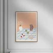 Poster & Frame Summer Picnics Print by Engberg Studio. 50 × 70 cm Scandinavian wall art featuring colorful picnic scene in bright summer tones.