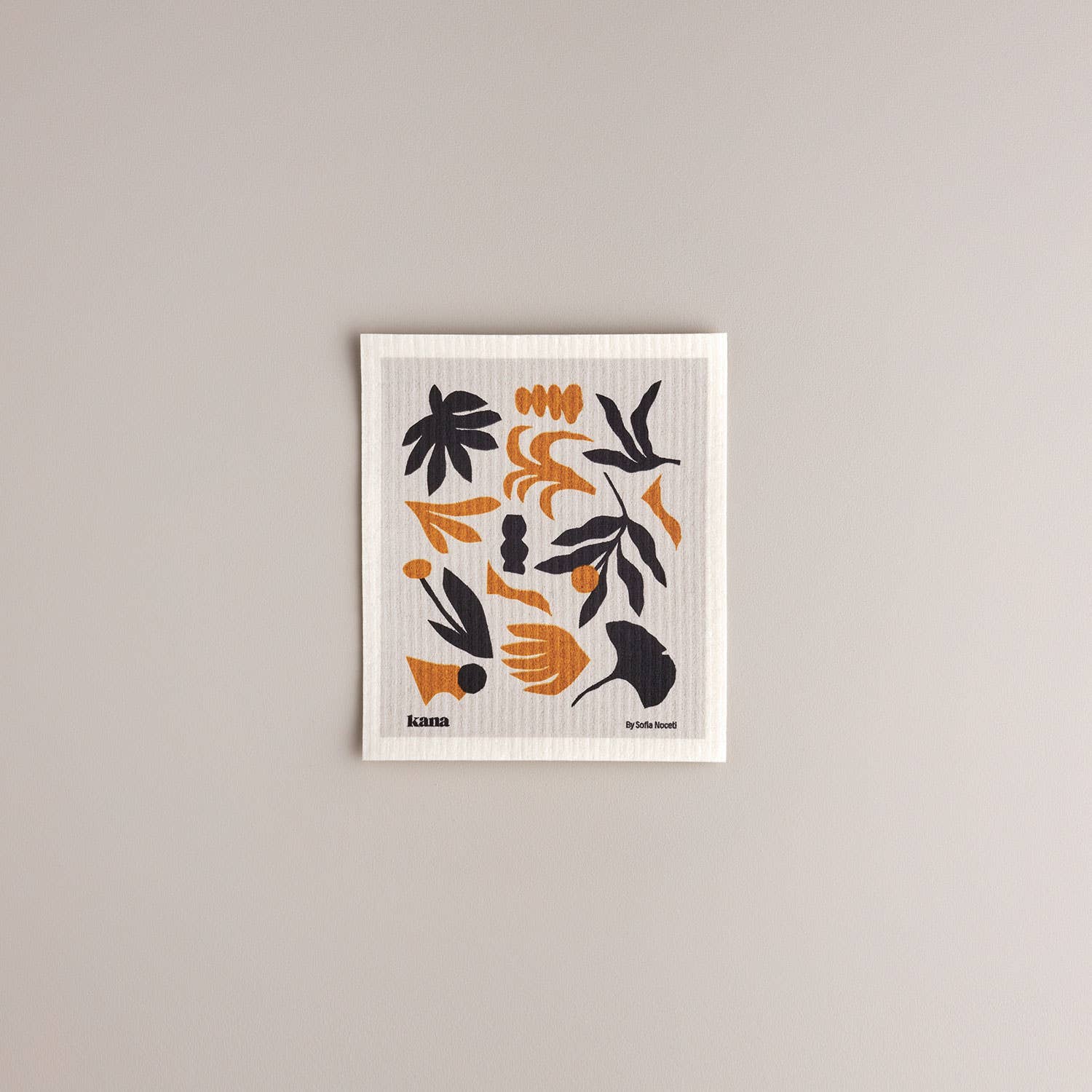 Kana Swedish Dishcloths, set of 9. Three nature-inspired prints by Sofia Noceti, compostable cellulose/cotton blend, made in Sweden.