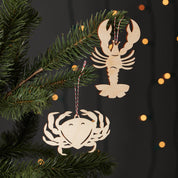 Crab and Lobster Ornament Set