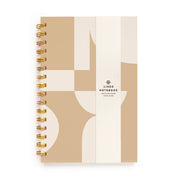 Worthwhile Paper Form Geometry Lined Notebook with neutral geometric design. Handmade wire-bound journal with cotton cover and recycled lined paper, 5.5 × 8.5 inches.