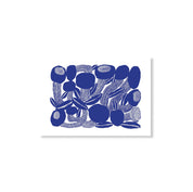 Blue floral watercolor art print by Tong Ren, 27.5" x 19.7", printed on white 170g paper.