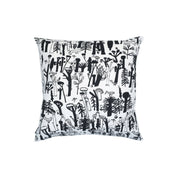 Black forest and animal-pattern linen-cotton cushion cover by Laura Carlin, 18.5" square.