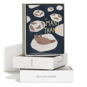 Red Cap Cards Many Thanks Seal Greeting Card, illustrated by Kate Pugsley. Seal illustration with foil accents on recycled card stock, 4.25 × 5.5 inches, blank inside.