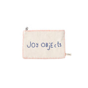 Aveva Design “Just in Case” pouch, handmade from 100% wool. Available in Joy Objects embroidery or green striped design, with zipper closure.