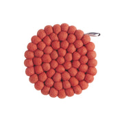 Aveva Design Round Wool Trivet, handmade wool circle design in multiple colors. Protects tables with playful style.