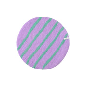 Aveva Seat Cushion in wool felt, available in raw grey or graphic patterns. Round portable chair pads in two sizes, designed in Sweden.