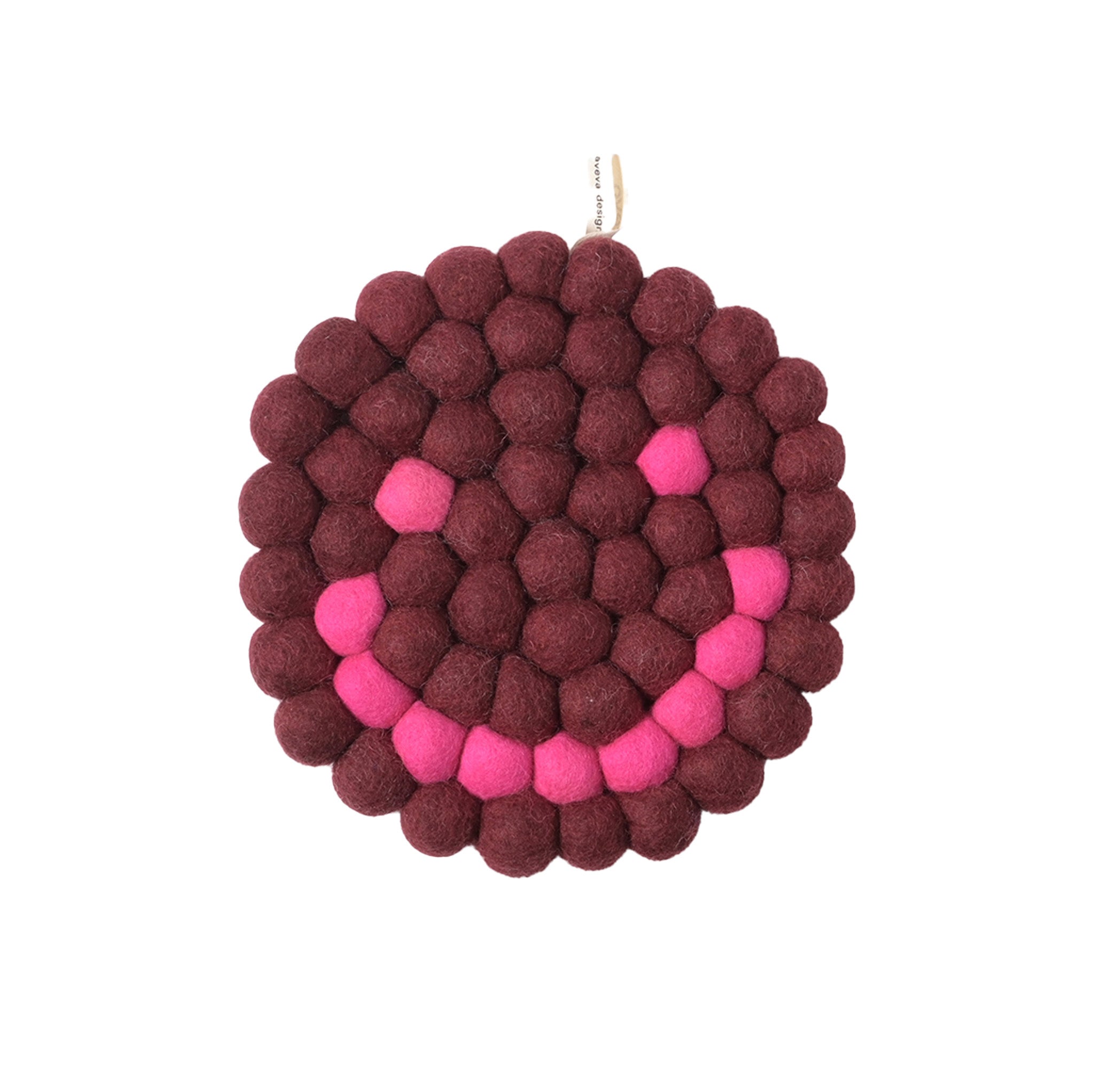 Aveva Design Smiley Wool Trivet, 17 cm, handmade wool felt trivet with Smiley design, perfect for teapots.