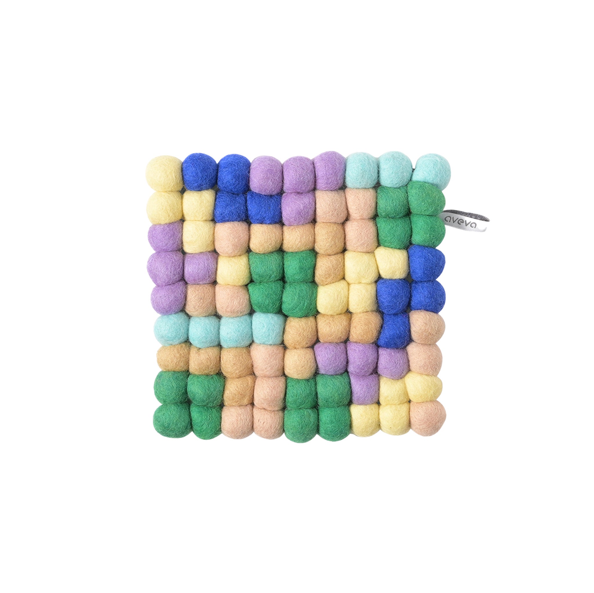 Aveva Design Square Wool Trivet, 17 cm handmade wool felt trivet in square design. Heat-resistant, pairs with Round and Smiley trivets.