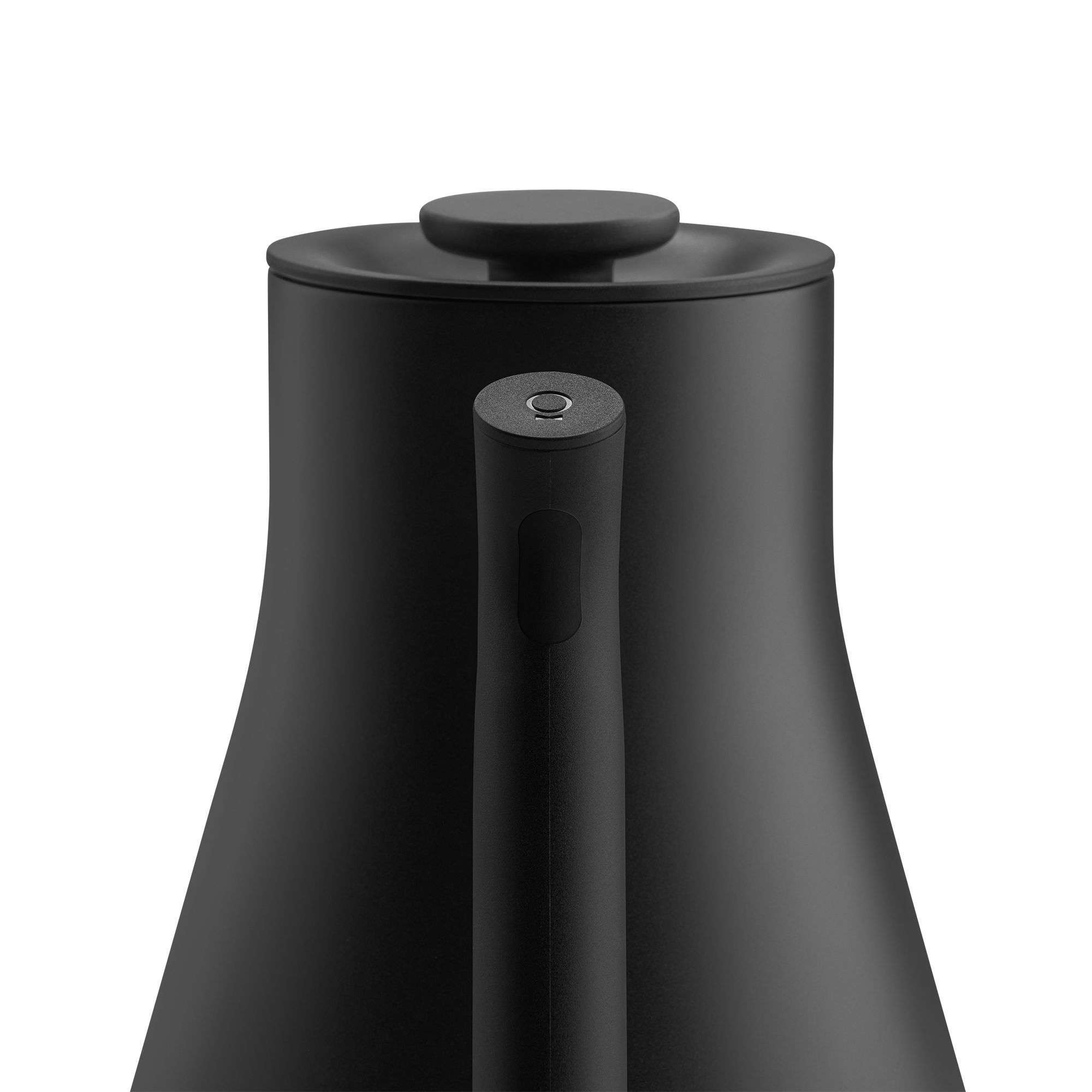 Fellow Corvo EKG Pro Electric Kettle in matte black, 0.9 L stainless steel body with precision temperature control and full-color LCD screen.