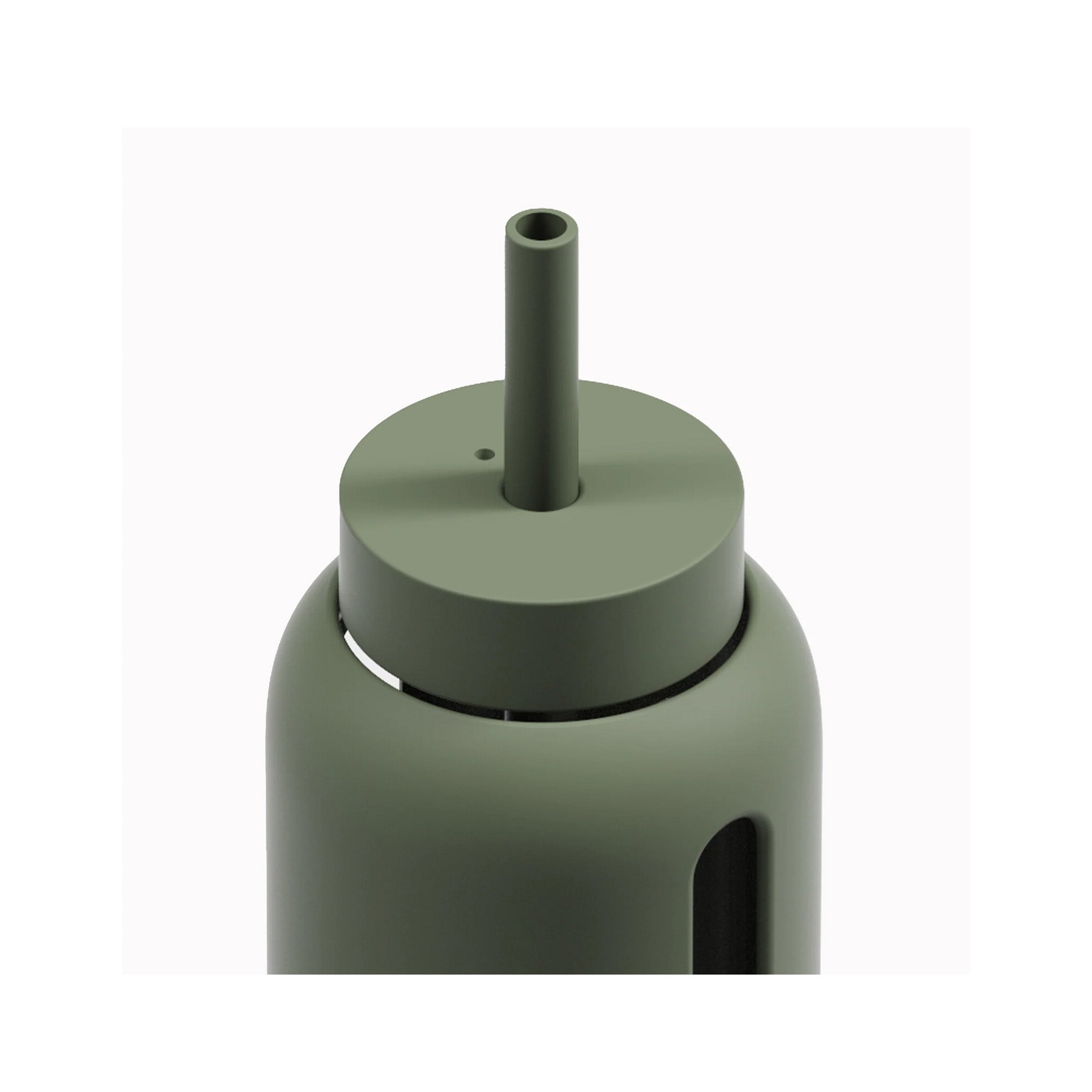 Bink Big Bottle Lounge Straw Cap with wide silicone straw and spill-resistant press-on lid. Dishwasher safe and compatible with the 36 oz Big Bottle.