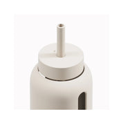 Bink Big Bottle Lounge Straw Cap with wide silicone straw and spill-resistant press-on lid. Dishwasher safe and compatible with the 36 oz Big Bottle.