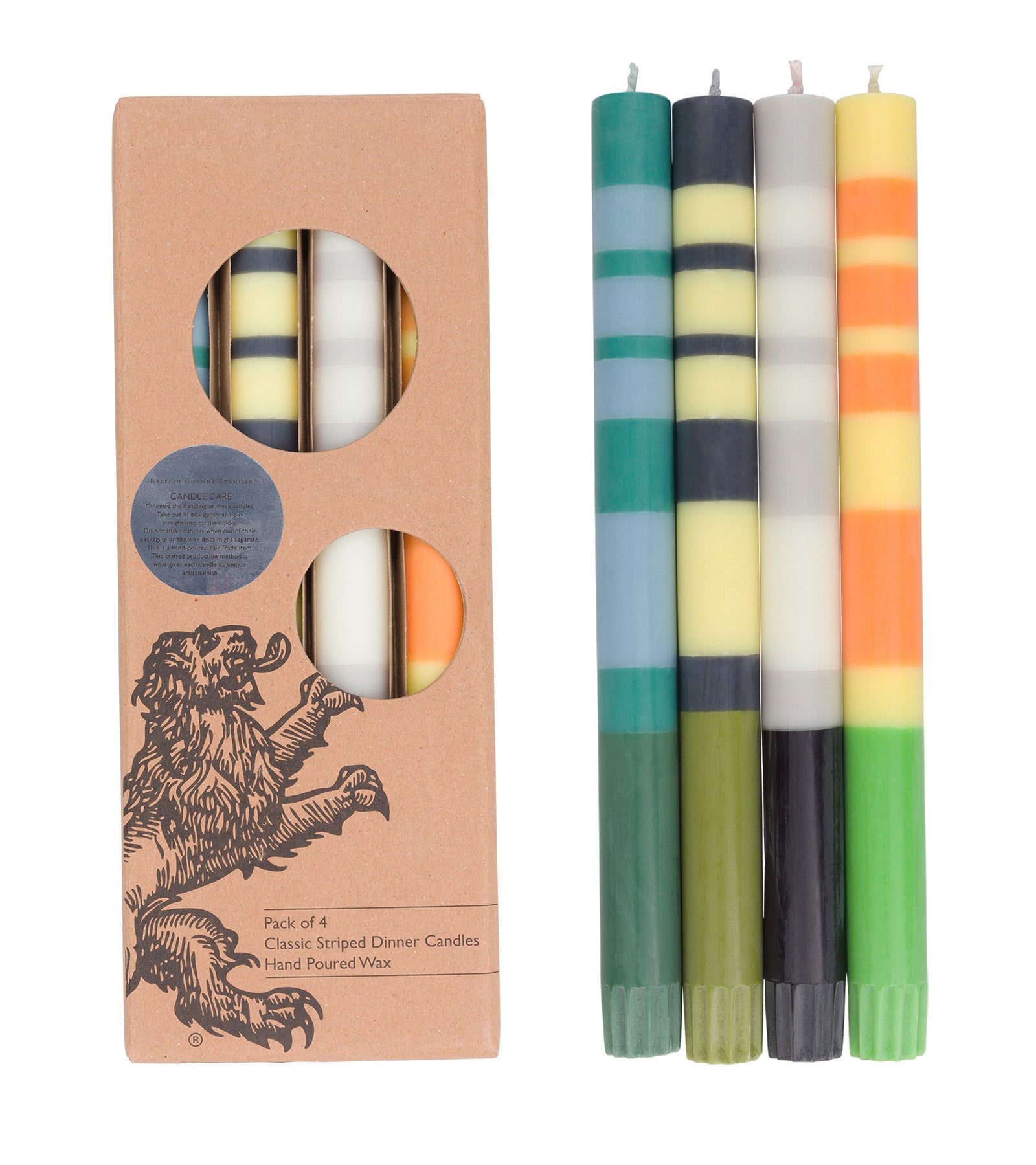 Striped Dinner Candle Set