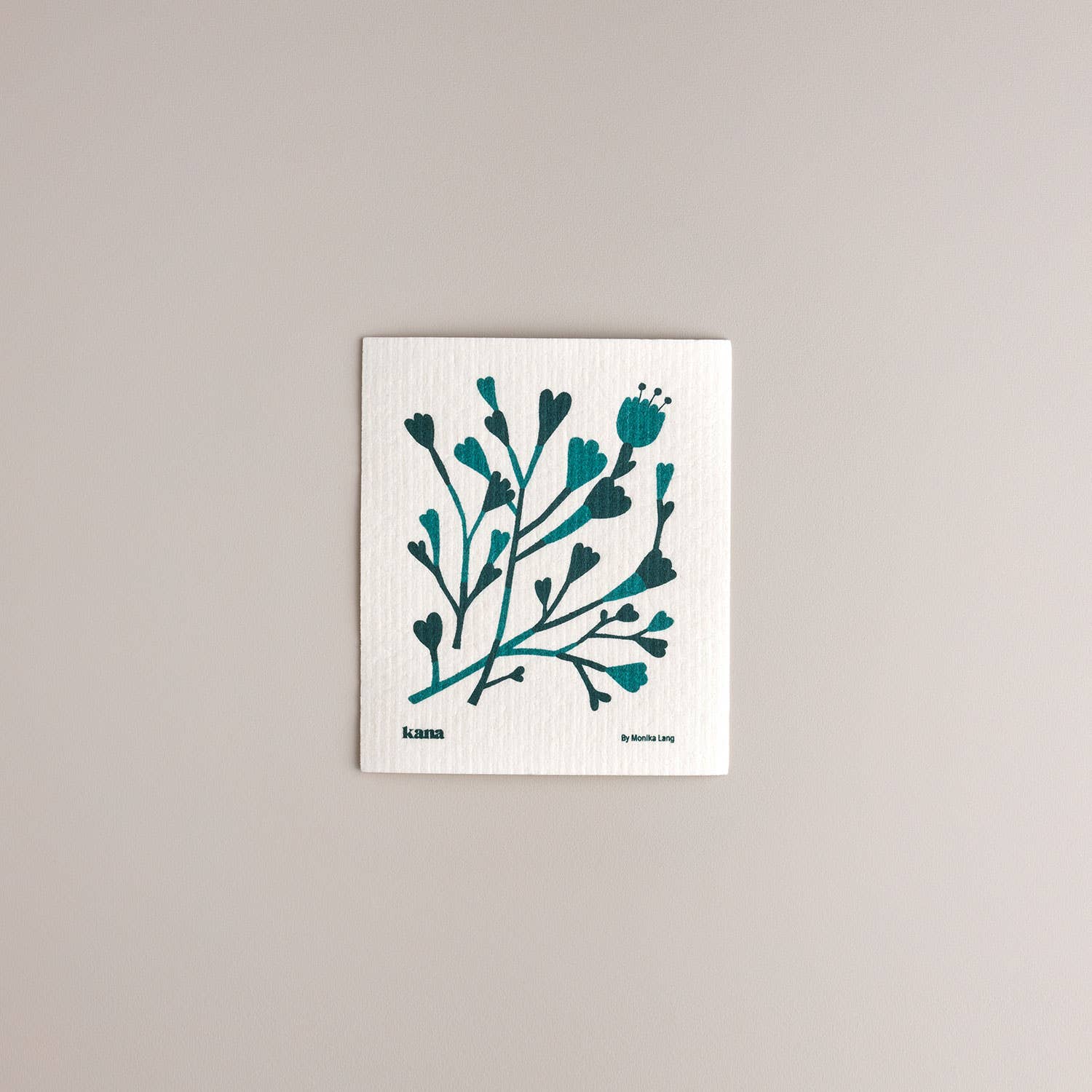 Kana Swedish Dishcloths, set of 9. Three organic flora + fauna designs by Monika Lang, compostable cellulose/cotton blend, made in Sweden.