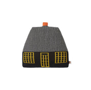 Donna Wilson Cottage Cushion in black roof lambswool, house-shaped pillow inspired by Prospect Cottage.