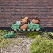 Donna Wilson Leaf Cushion in green lambswool, oak-leaf shaped pillow inspired by the forest.