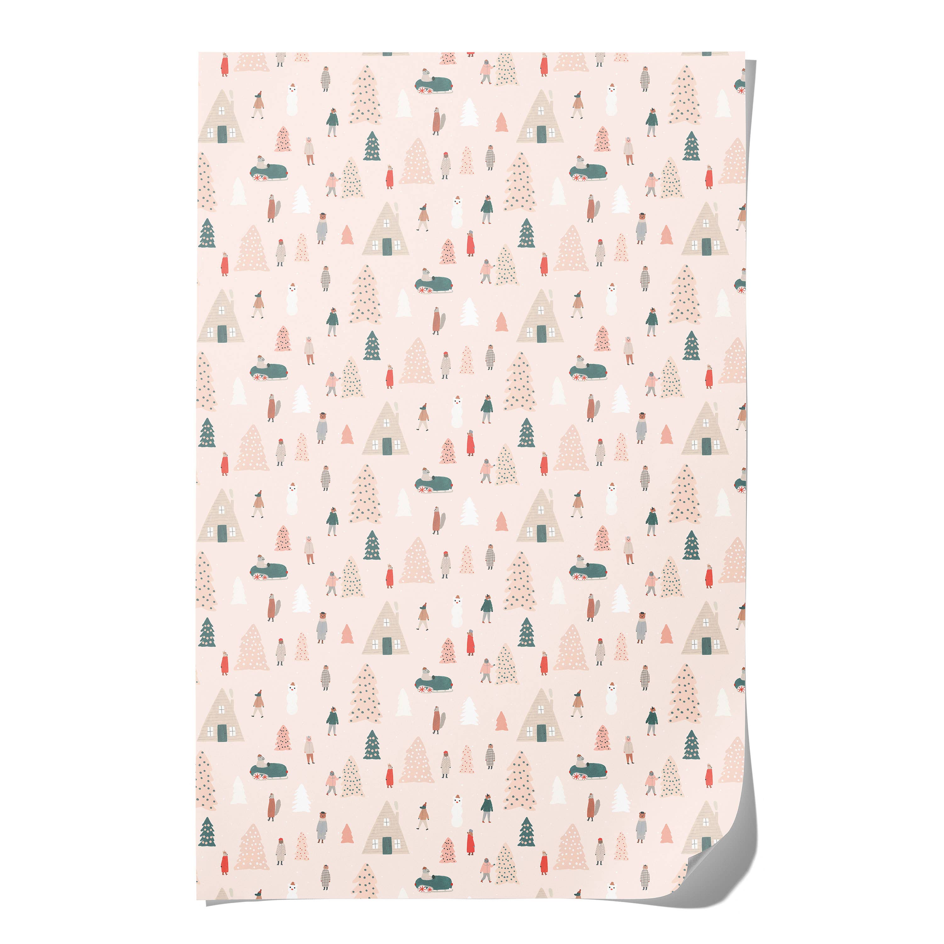 Pink Trees Gift Wrap