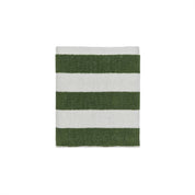 OYOY Raita Mini Towel in green stripes, organic cotton hand towel for bathroom, kitchen, or guest use.