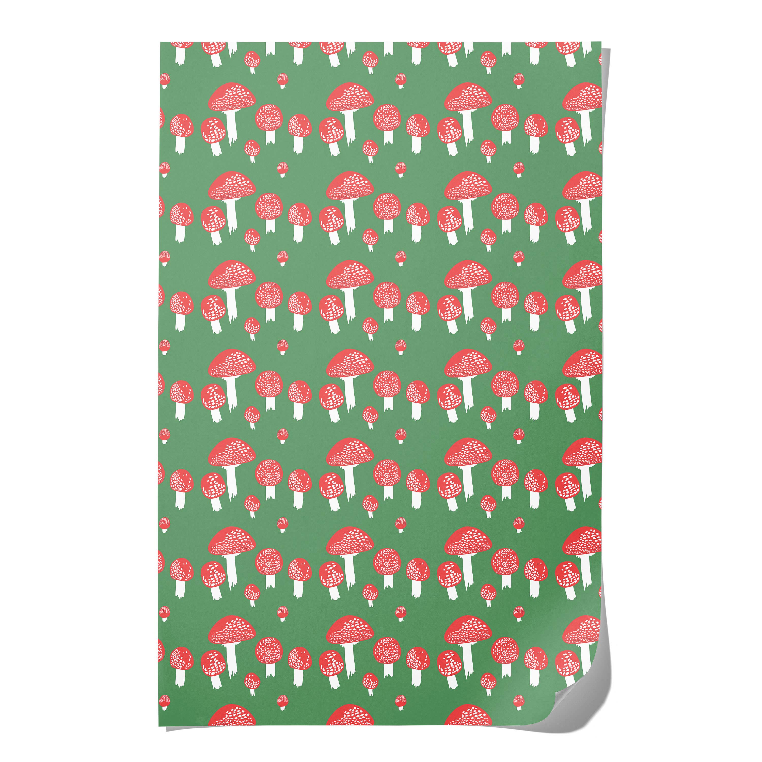 Festive Mushrooms Gift Wrap