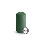 Fellow Carter Move Mug in matte stainless steel with ceramic-coated interior and splash-guard lid.