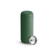 Fellow Carter Move Mug in matte stainless steel with ceramic-coated interior and splash-guard lid.