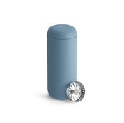 Fellow Carter Move Mug in matte stainless steel with ceramic-coated interior and splash-guard lid.