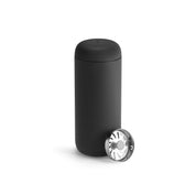 Fellow Carter Move Mug in matte stainless steel with ceramic-coated interior and splash-guard lid.