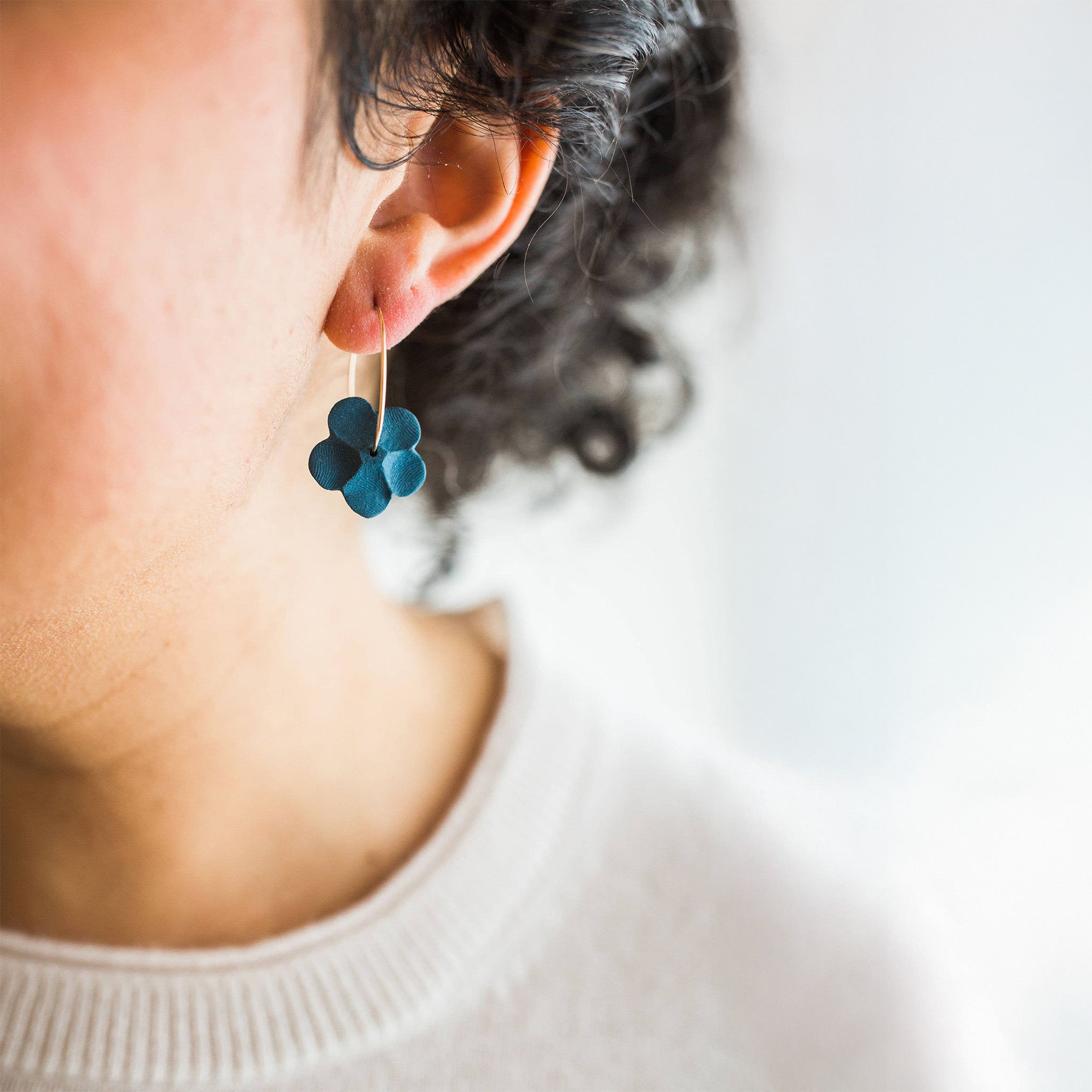 Flower Hoop Earrings