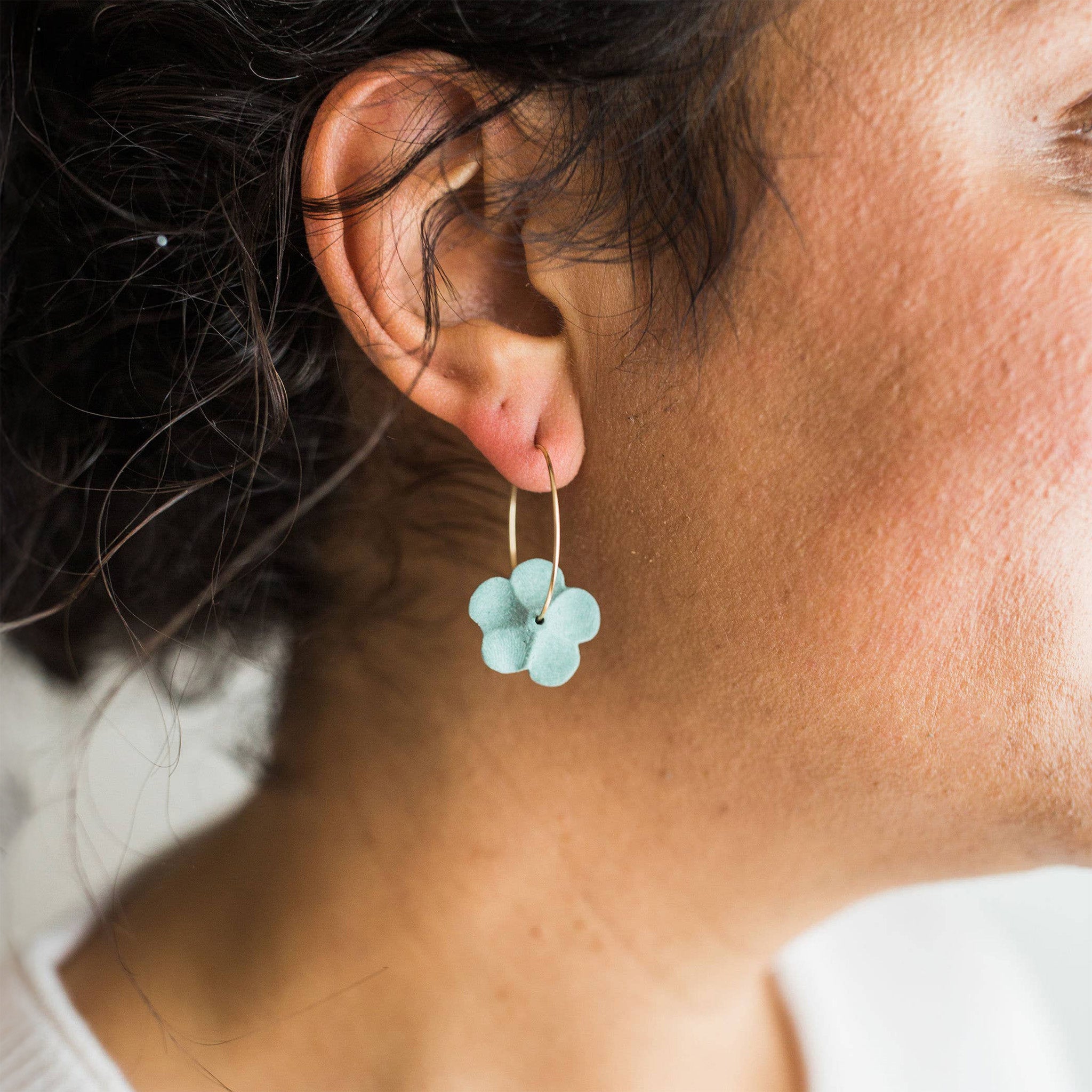 Flower Hoop Earrings