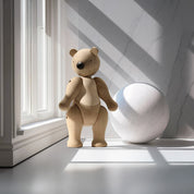 Kay Bojesen Bear Medium, 9.8-inch oak and maple wooden figure with articulating limbs, FSC-certified wood, Danish design icon.
