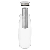 Kinto Unitea Cold Brew Carafe, 1100 ml clear glass carafe with mesh filter. Designed for cold brew tea, coffee, or fruit-infused water.
