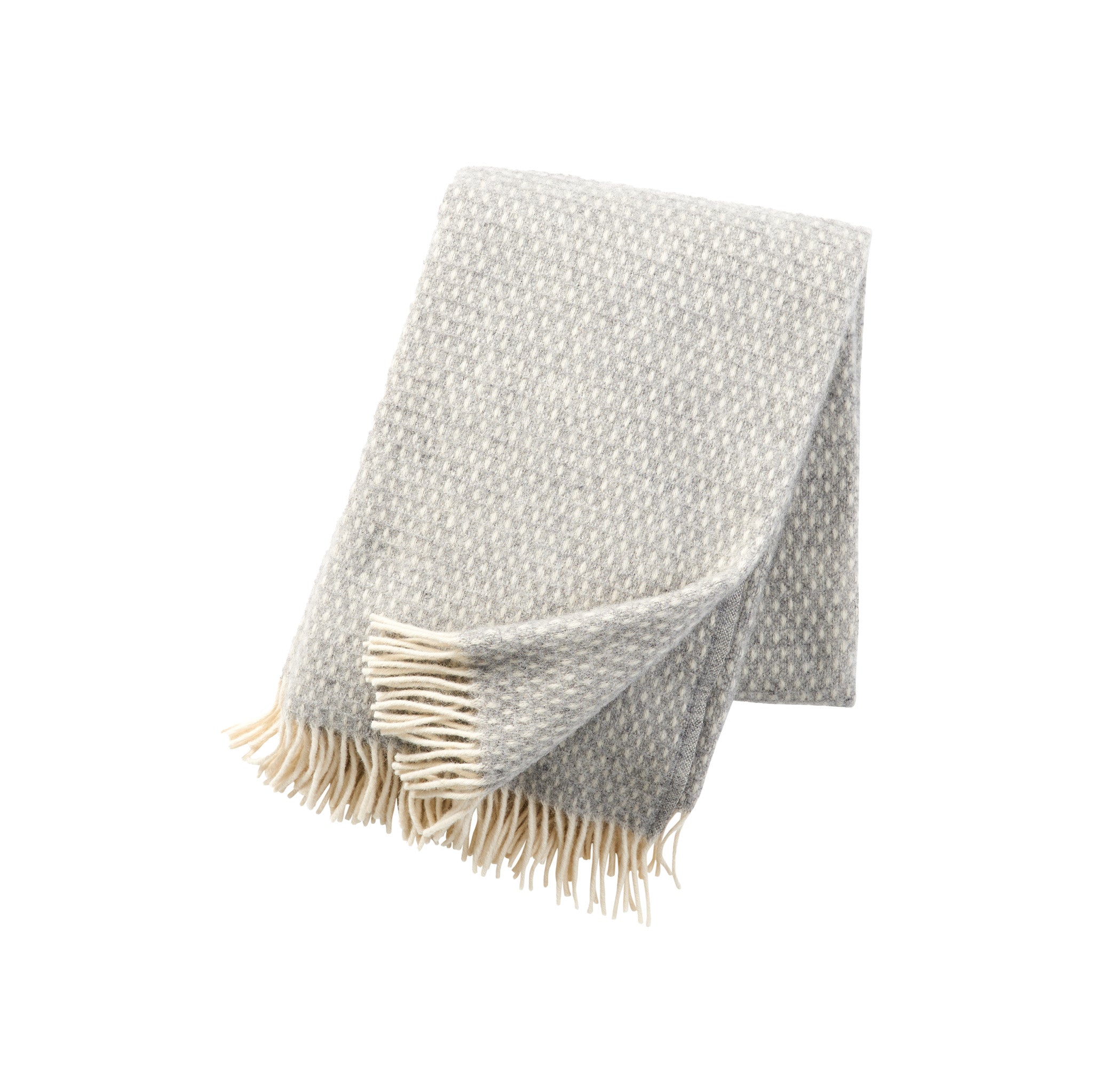 Klippan Yllefabrik Knut Wool Throw in Light Grey, 100% lamb’s wool, timeless Scandinavian wool blanket.