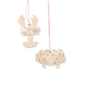 Crab and Lobster Ornament Set
