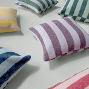 Maison Deux Candy Wrap Cushion Cover in 100% wool with bold vertical stripes, jacquard-woven.