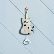 OYOY Cat Music Mobile in cotton knit, lullaby-playing baby mobile for nursery décor.