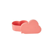 OYOY Chloe Cloud Snack Bowl with Lid in coral, durable 100% silicone snack bowl with fun cloud design.