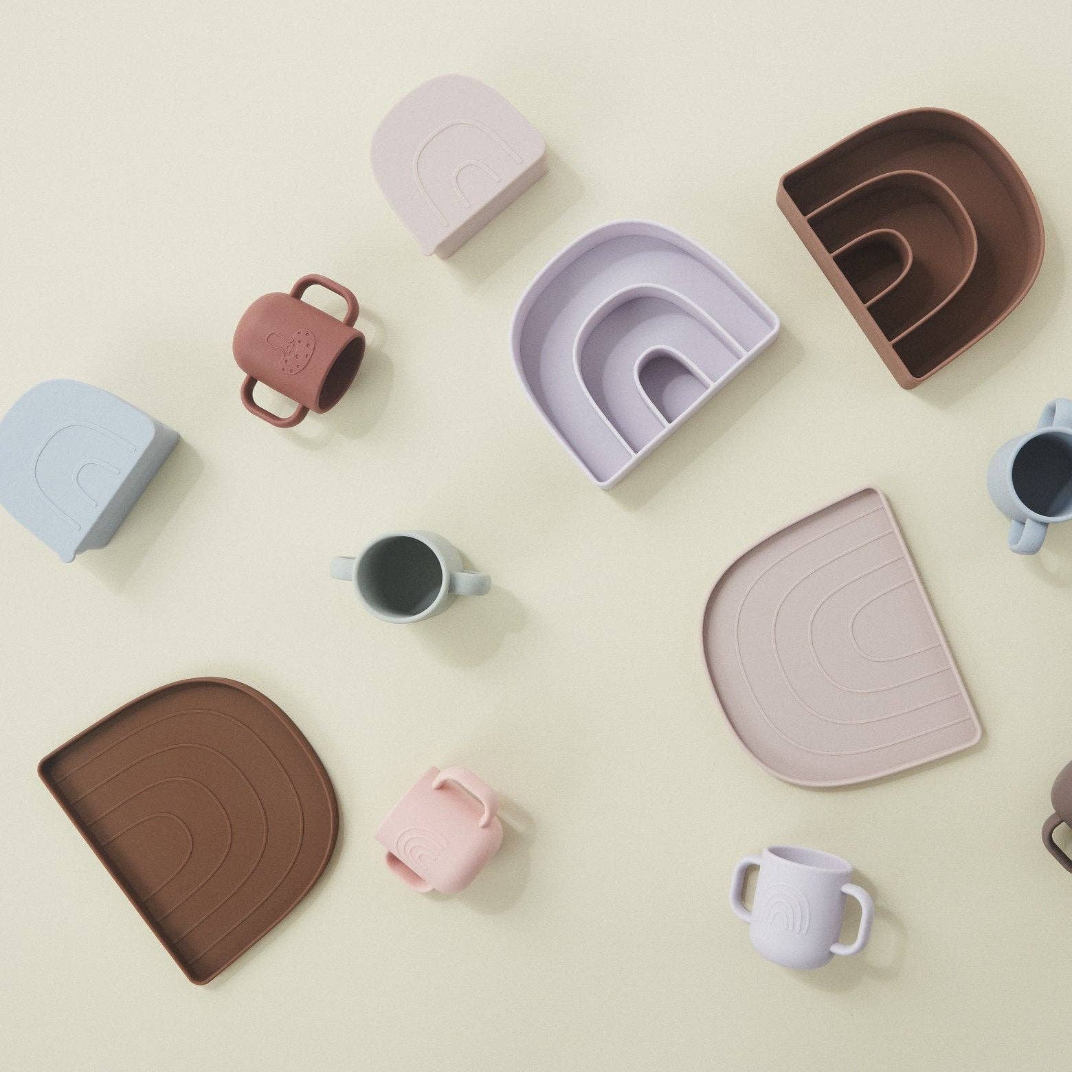 OYOY durable silicone dinnerware for kids, dishwasher and microwave safe.