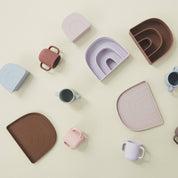 OYOY durable silicone dinnerware for kids, dishwasher and microwave safe.