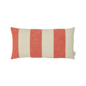 OYOY Living Design Kara Cushion Cover in Cherry Red/Offwhite stripes, rectangular organic cotton pillow cover.