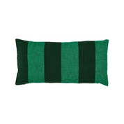 OYOY Living Design Kara Cushion Cover in Green/Dark Green stripes, rectangular organic cotton pillow cover.