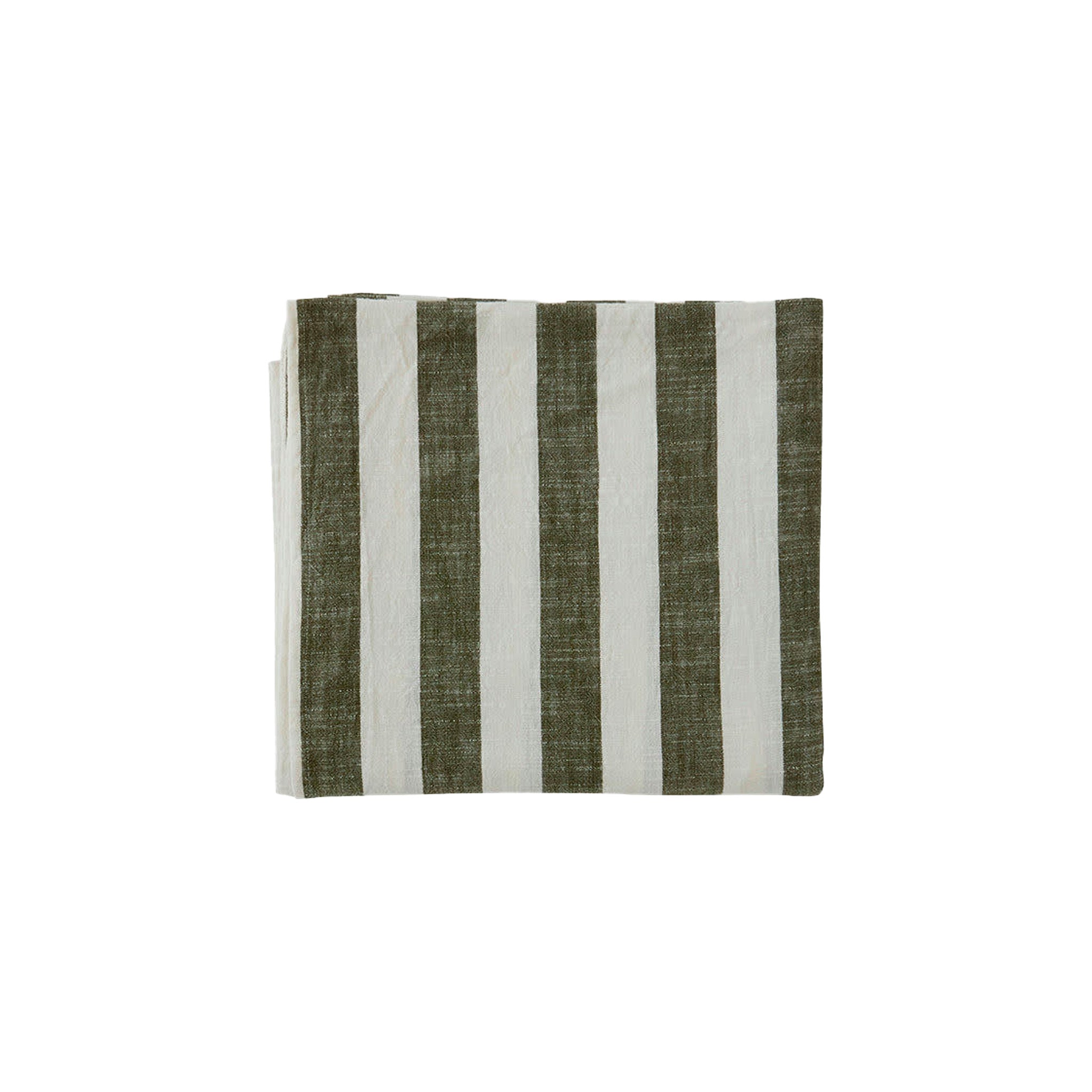 OYOY Living Design Striped Tablecloth in organic cotton with bold striped pattern. Available in multiple colors and sizes (200 × 140 cm or 260 × 140 cm).