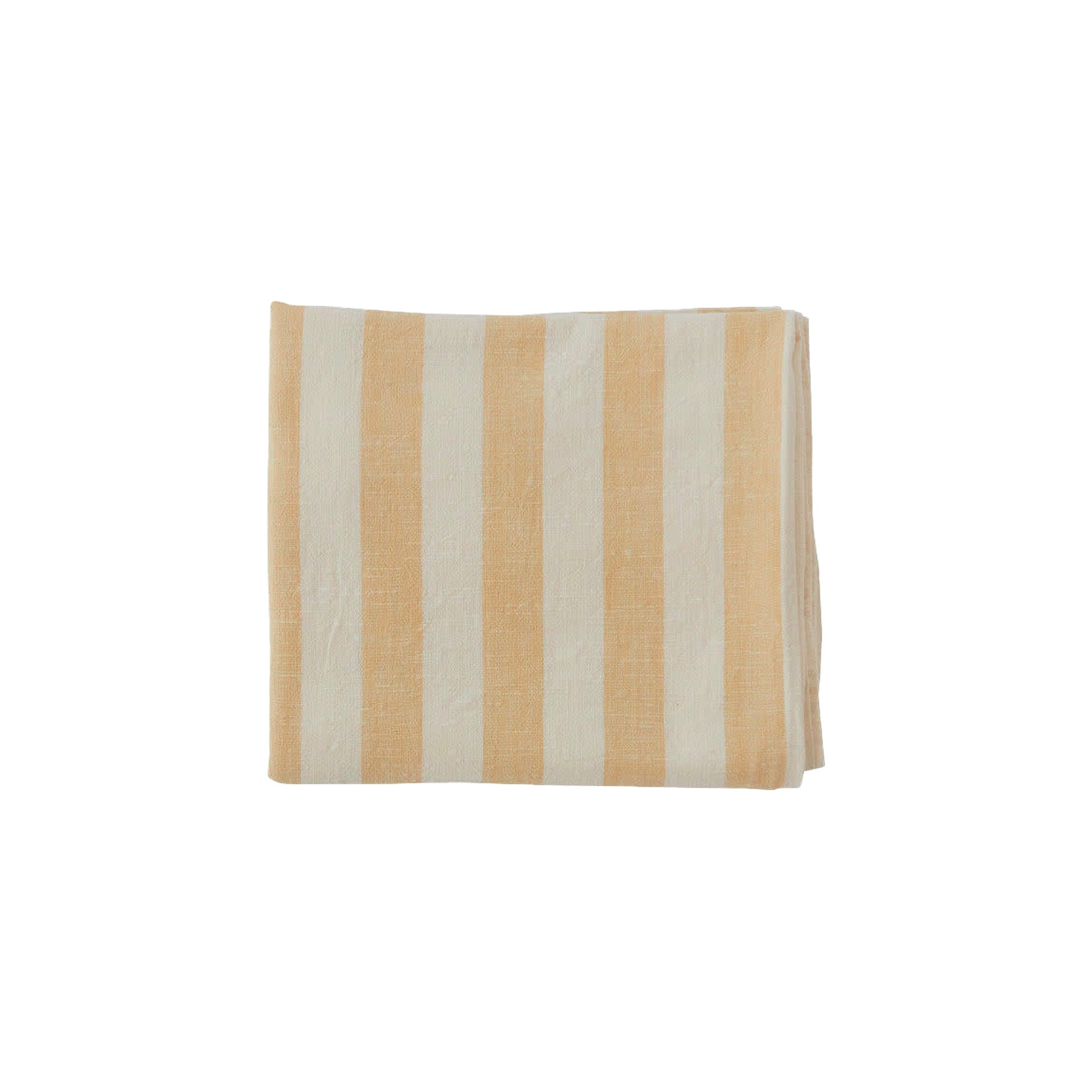 OYOY Living Design Striped Tablecloth in organic cotton with bold striped pattern. Available in multiple colors and sizes (200 × 140 cm or 260 × 140 cm).