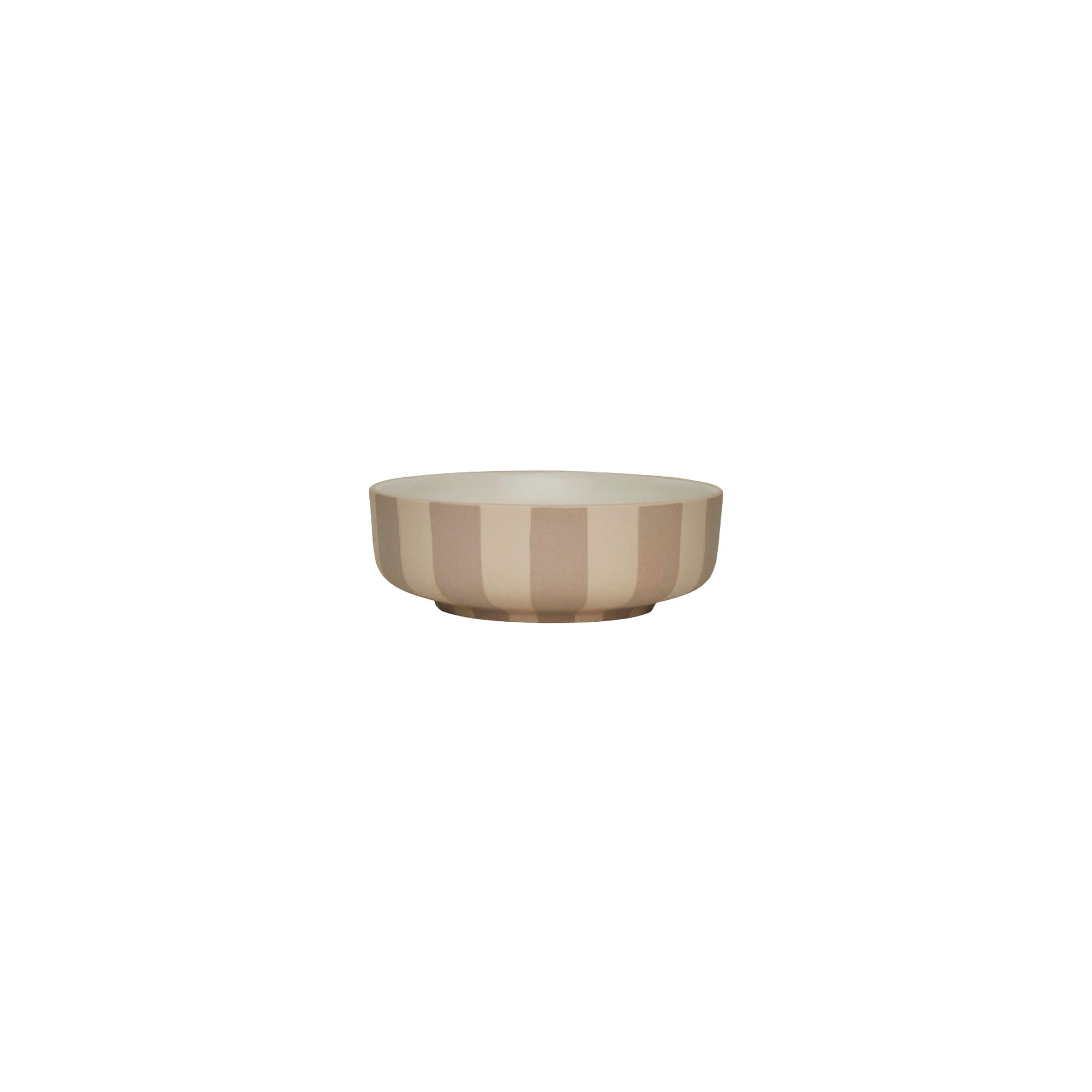 Toppu Bowl in striped stoneware by OYOY Living Design. Handmade, hand-painted, dishwasher and microwave safe. Available in two sizes.
