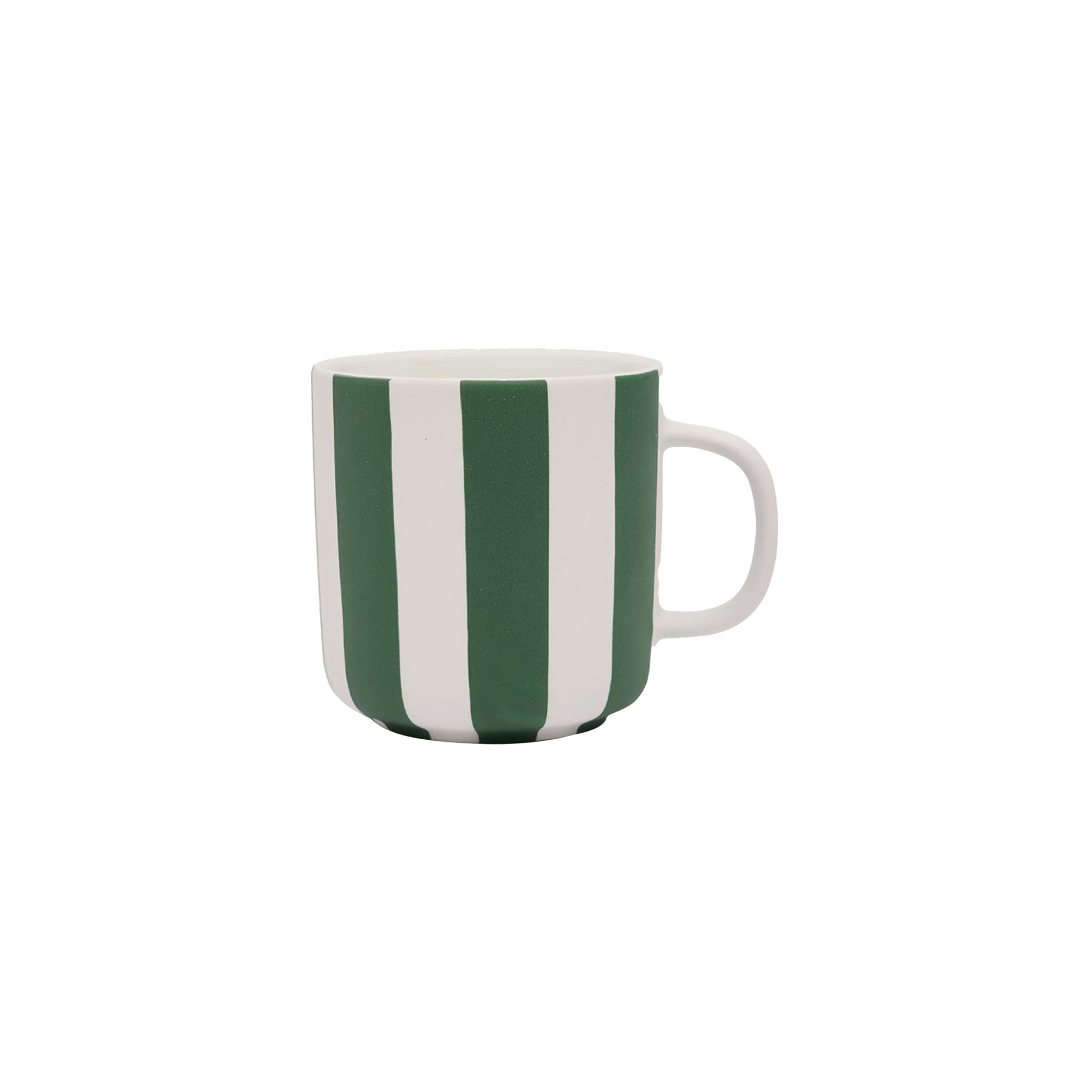 Toppu Mug by OYOY Living Design in hand-painted stoneware stripes, handmade and dishwasher safe, available in multiple colors.