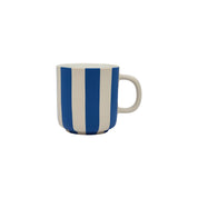 Toppu Mug by OYOY Living Design in hand-painted stoneware stripes, handmade and dishwasher safe, available in multiple colors.