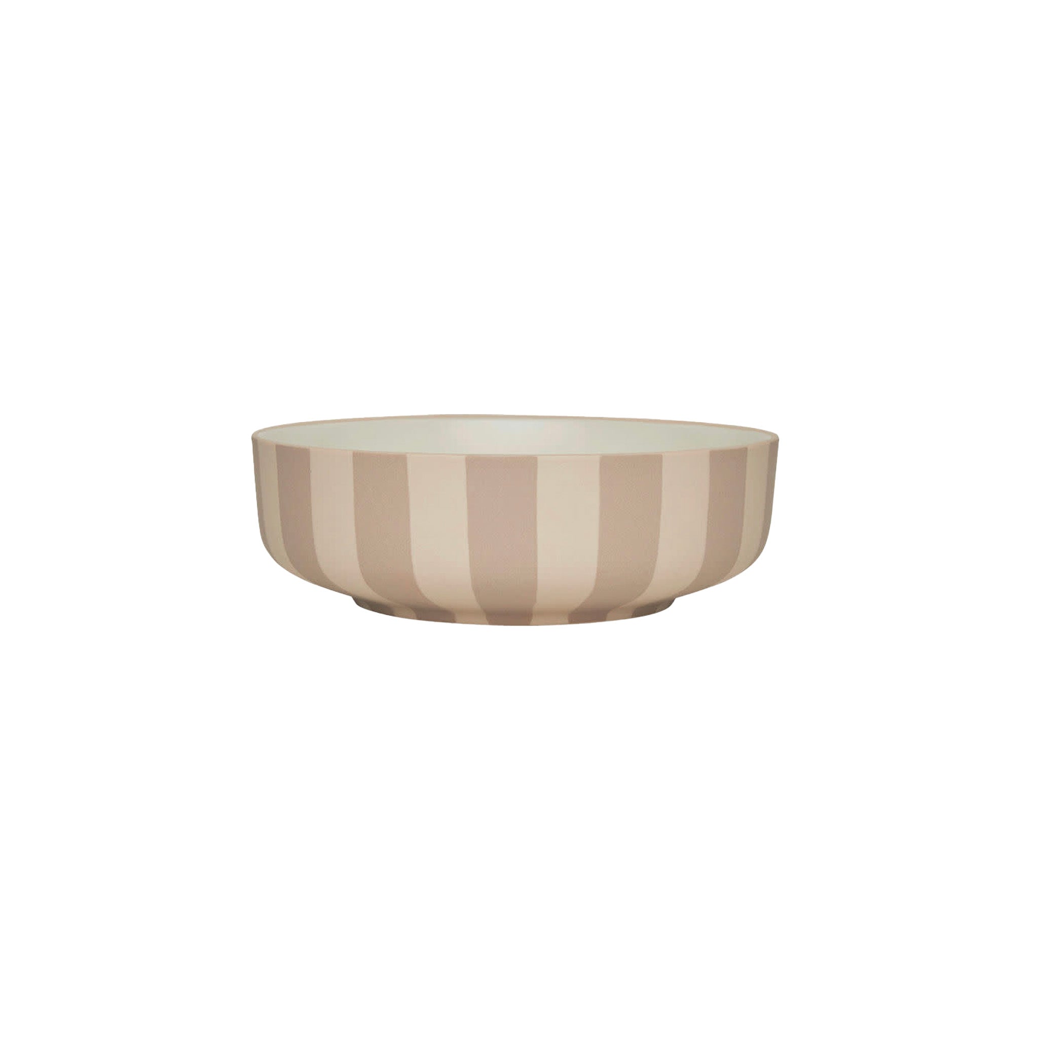Toppu Bowl in striped stoneware by OYOY Living Design. Handmade, hand-painted, dishwasher and microwave safe. Available in two sizes.