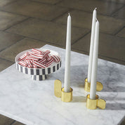 Toppu Tray by OYOY Living Design, handmade ceramic with striped design, available in multiple sizes and earthy colors.